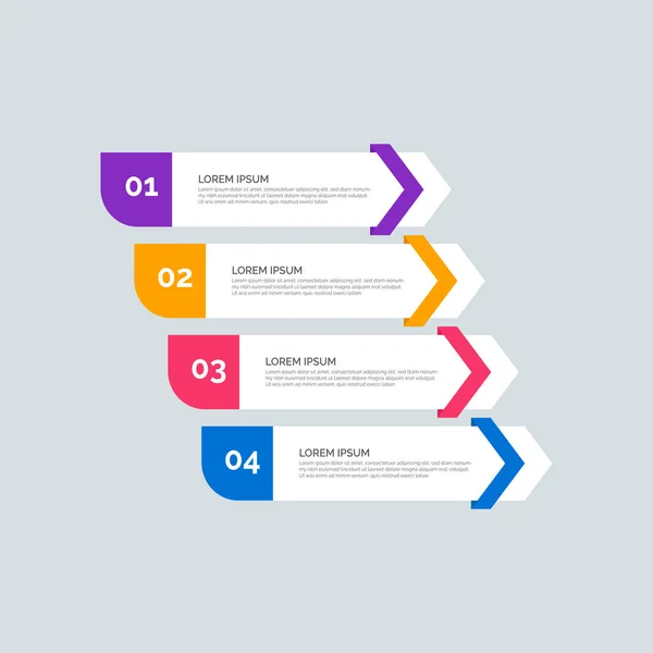 Moderne Info Graphic Template Voor Het Bedrijfsleven Met Vier Stappen — Stockvector