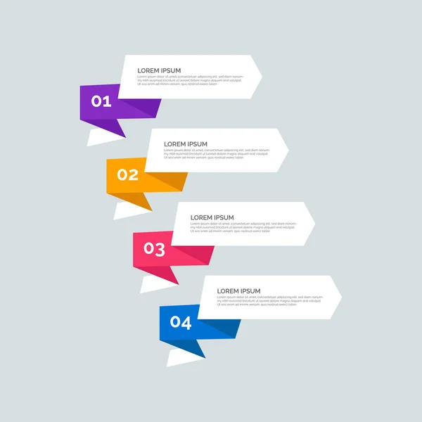 Moderne Info Graphic Template Voor Het Bedrijfsleven Met Vier Stappen — Stockvector