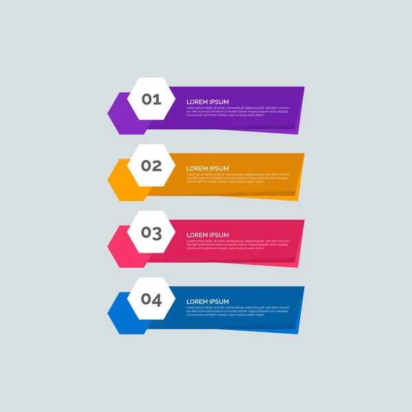 Σύγχρονο Info Graphic Πρότυπο Για Τις Επιχειρήσεις Τέσσερα Βήματα Multi — Διανυσματικό Αρχείο