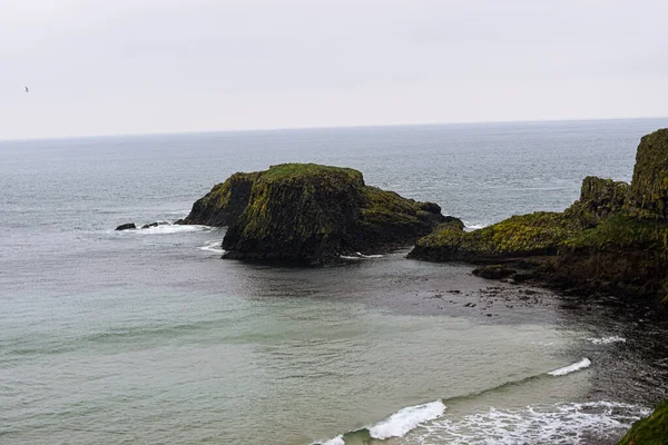 Foto Stranden Belfast Vintern Och Molnig Dag Giants Causeway — Stockfoto