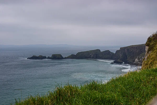 Kışın Belfast Kumsalın Giants Causeway Bulutlu Bir Günün Fotoğrafı — Stok fotoğraf