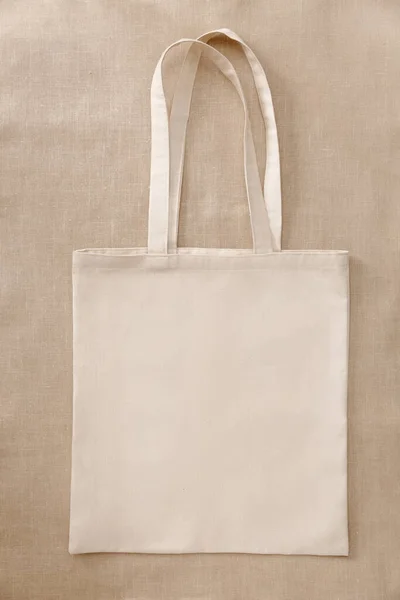 Blank canvas tote bag, design mockup with copy space. Handmade shopping bags.