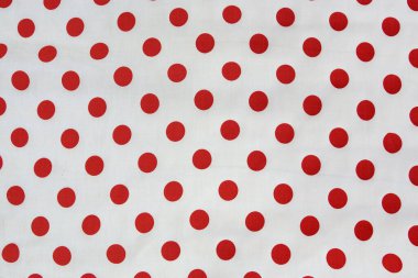Kırmızı bezelyeli beyaz pamuk kumaş, arka plan