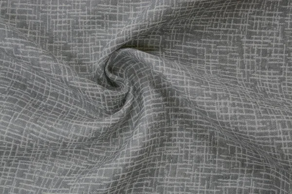 Tessuto Cotone Grigio Naturale Qualità Con Motivo Drappeggio Sfondo — Foto Stock