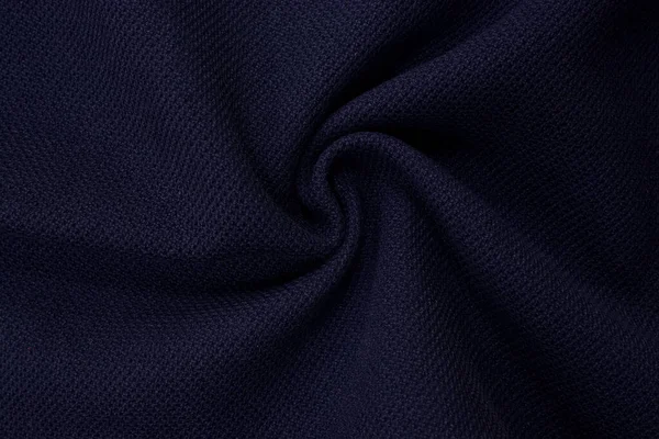 Biru Polos Cerah Merajut Kain Terbungkus Palsu Dengan Lipatan Jersey — Stok Foto