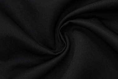 Siyah Polyester Giysiler, Tekstil, Kumaş Yastık Arka plan, Doku. Siyah polyester kumaş, arka plan
