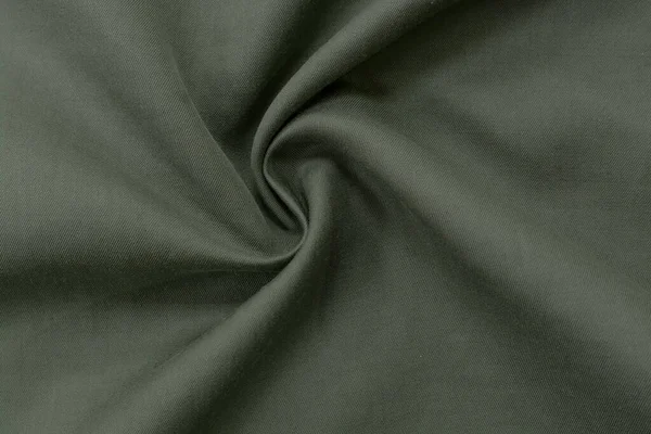 Tjock Grön Denim Bakgrund Veck Jeans Bomull Textil — Stockfoto