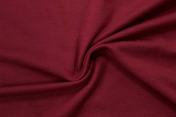 Malha Brilhante Lisa Vermelha Falso Tecido Drapeado Com Pregas Jersey — Fotografia de Stock