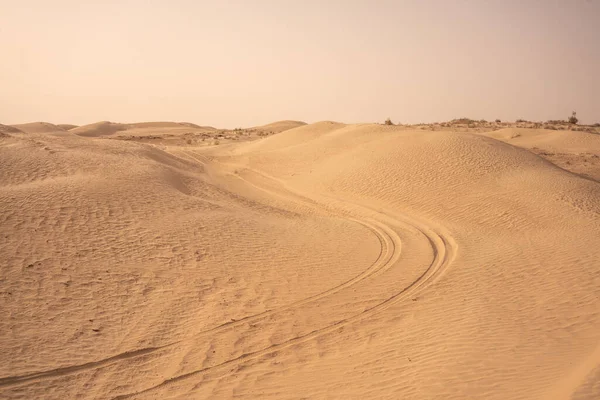 Красивые Песчаные Дюны Пустыне Сахара Неар Дуз Тунис — стоковое фото