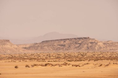Tunus 'taki tuz gölü çölünün bir parçası, chott el jerid
