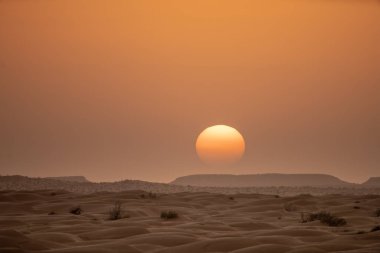 welcome to south tunisia : ksar ghilane and begining Sahara desert clipart