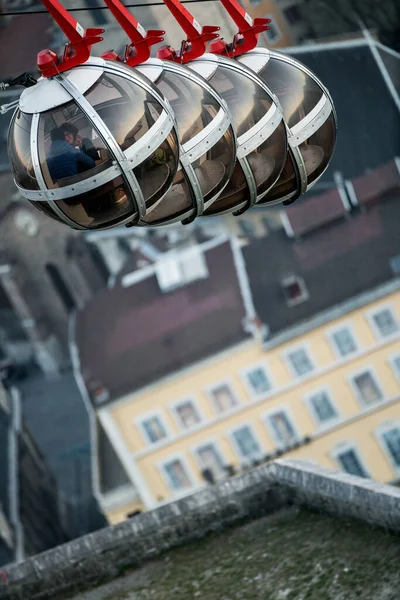 Fransa Nın Grenoble Kentindeki Bastille Tepesinden Inen Kablo Araba — Stok fotoğraf
