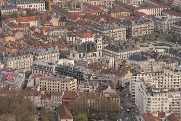 View and detail of grenoble from hill.