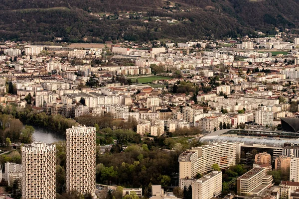 Vue Détail Grenoble Depuis Colline — Photo