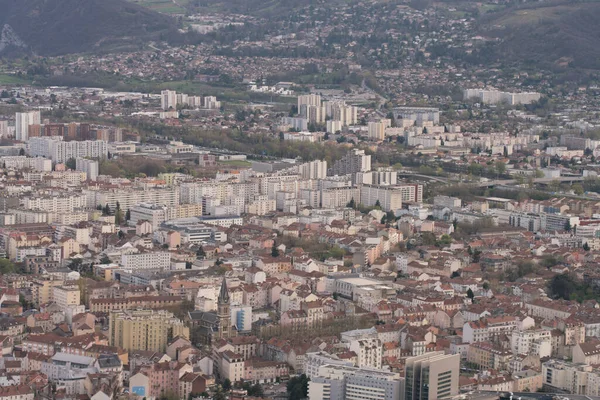 View and detail of grenoble from hill.