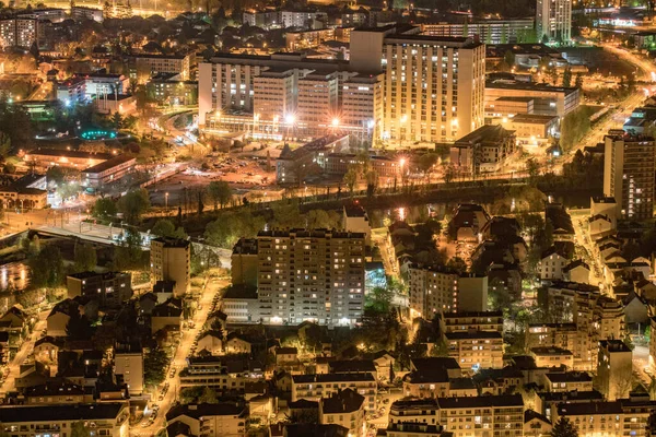 法国格里诺布尔山的夜景 — 图库照片