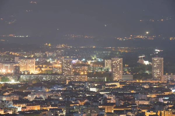 从山上俯瞰妖怪的夜景 — 图库照片