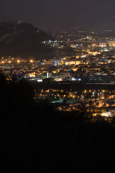 Вид Ночной Мыс Гренобля Холма — стоковое фото