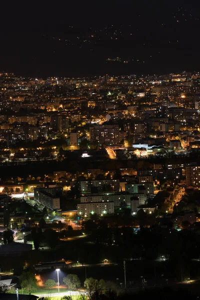 Tepeden Grenoble Gece Manzarası — Stok fotoğraf