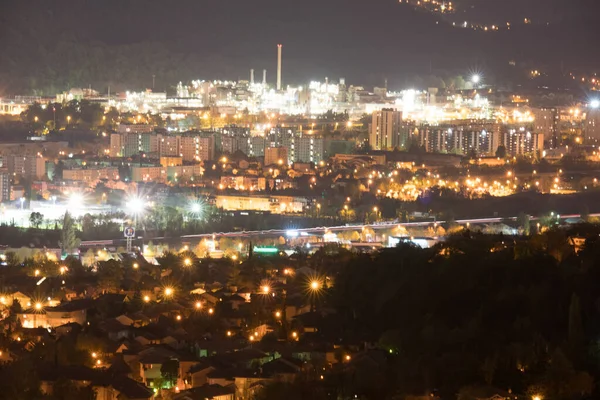 从山上俯瞰妖怪的夜景 — 图库照片