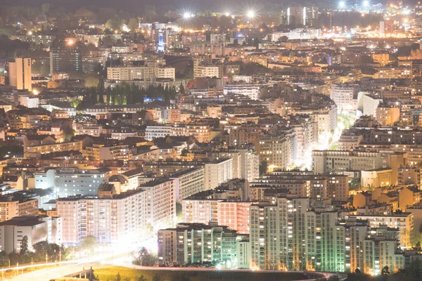 Tepeden Grenoble Gece Manzarası — Stok fotoğraf