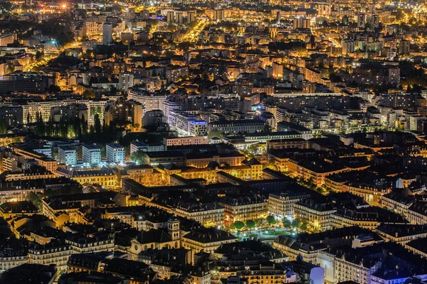 Nachtansicht Von Grenoble Vom Hügel Aus — Stockfoto