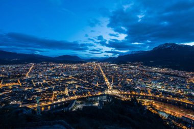 Bastille 'den Grenoble' un Nightscape 'i