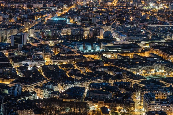 Nachtlandschaft Von Grenoble Von Der Bastille Aus — Stockfoto