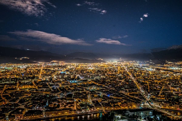 Bastille 'den Grenoble' un Nightscape 'i