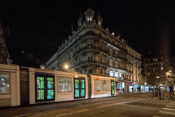 Tramway Grenoble Night — Stock Photo, Image