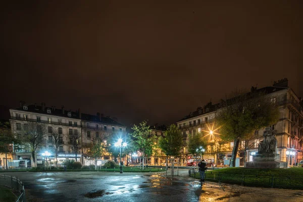 Ночной Вид Гренобля Франция Место Победителя Хьюго — стоковое фото