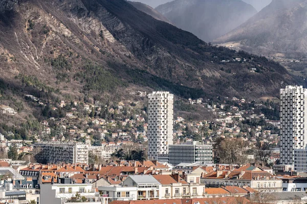 Tepeden Grenoble Görünümü Ayrıntıları — Stok fotoğraf