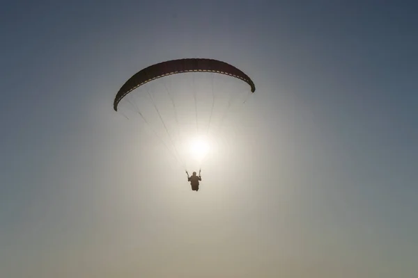 Sunset Paragliding North Tunisia Cap Angela — Stock Photo, Image