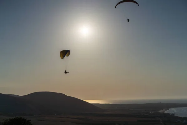 Kuzey Tunisia Günbatımı Paragliding Kaptan Angela — Stok fotoğraf