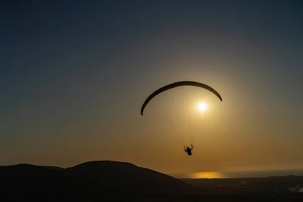 Zonsondergang Paragliding Noord Tunesië Cap Angela — Stockfoto
