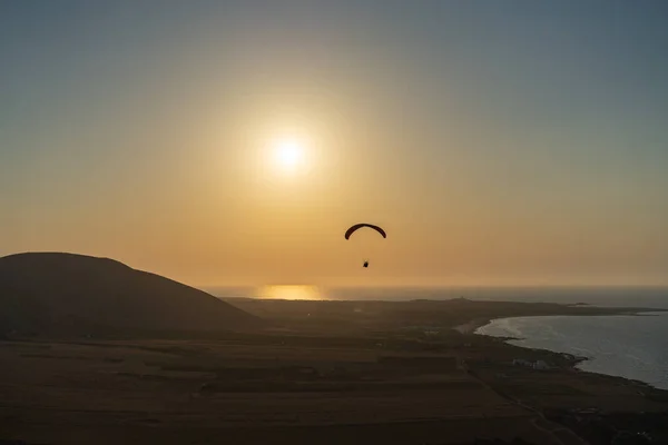 Parapente Atardecer Norte Tunisia Cap Angela — Foto de Stock