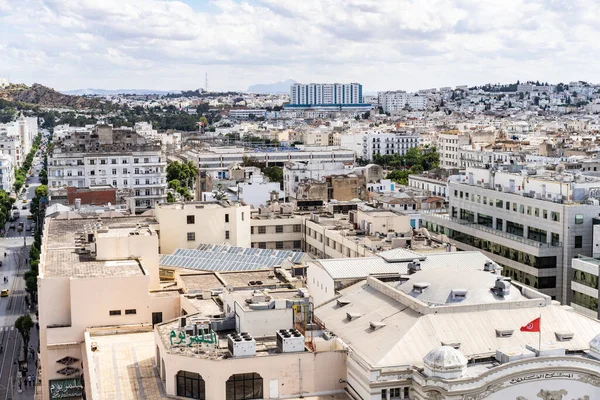 Blick Aus Der Vogelperspektive Auf Tunis Ist Die Hauptstadt Und — Stockfoto