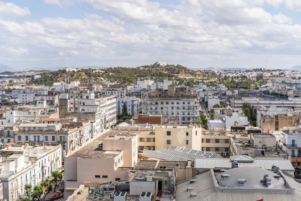 Blick Aus Der Vogelperspektive Auf Tunis Ist Die Hauptstadt Und — Stockfoto