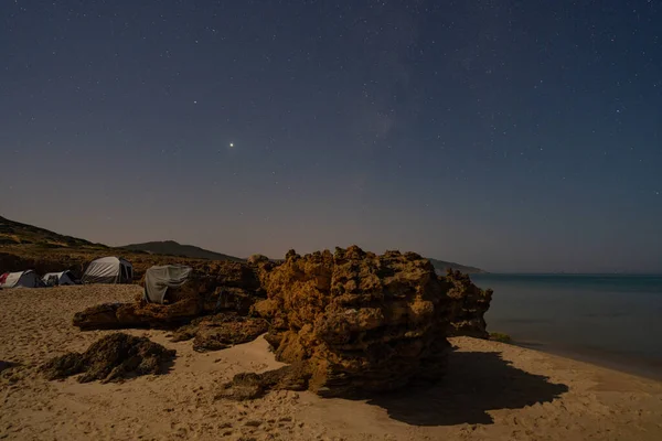 Comete Neowise Evening Puesta Sol Playa Norte Túnez — Foto de Stock