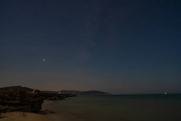 Comete Neowise Evening Puesta Sol Playa Norte Túnez — Foto de Stock