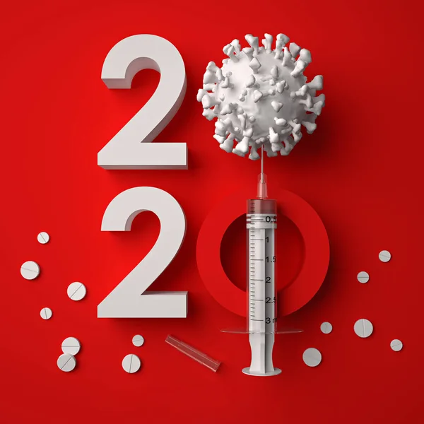 2020 2021 New Year Pharmacology Development Covid Vaccines Invention Testing — Stock Photo, Image