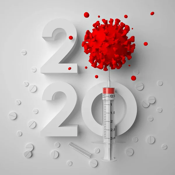 2020 2021 New Year Pharmacology Development Covid Vaccines Invention Testing — Stock Photo, Image