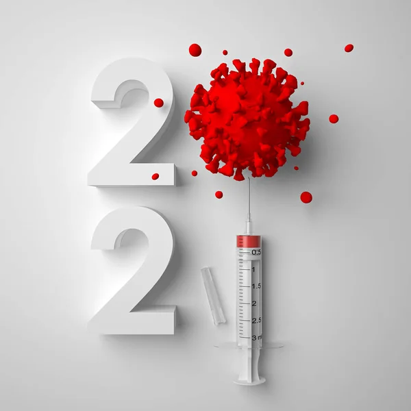 2020 2021 New Year Pharmacology Development Covid Vaccines Invention Testing — Stock Photo, Image