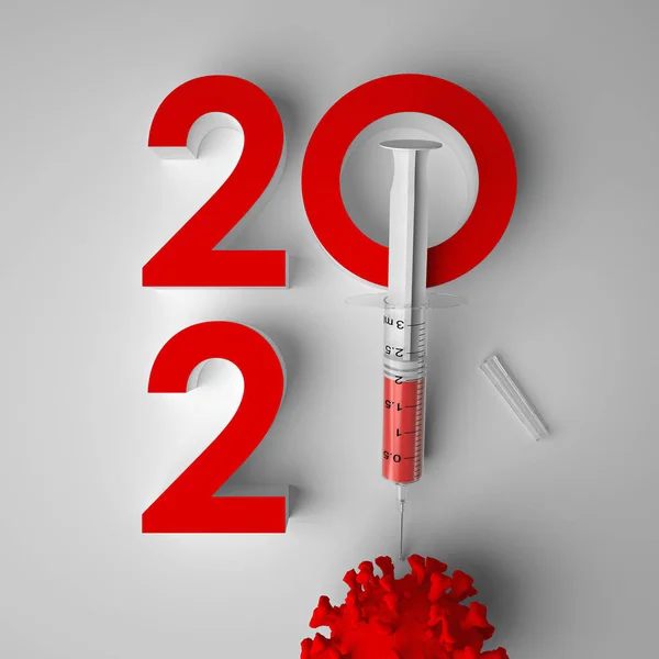 2020 2021 New Year Pharmacology Development Covid Vaccines Invention Testing — Stock Photo, Image