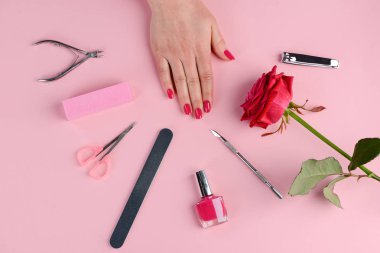 Womans hand and manicure set clipart