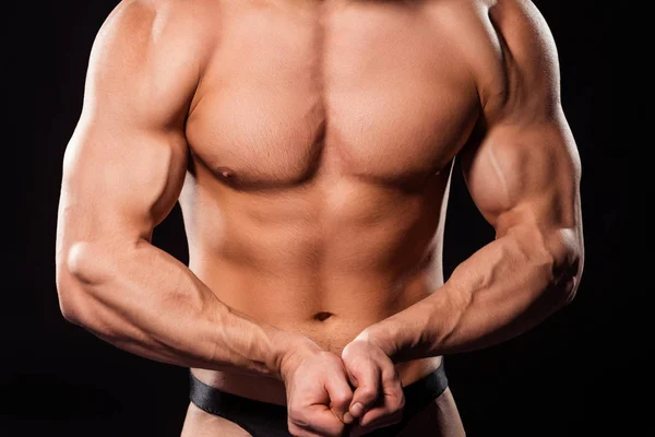 Close-up of posing bodybuilders torso. — Stock Photo, Image