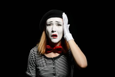 Üzgün kadın MIME siyah