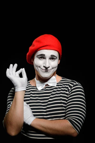 Portrait of smiling male mime — Stock Photo, Image