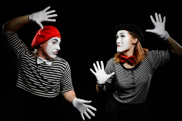 Mimes hit invisible wall — Stock Photo, Image