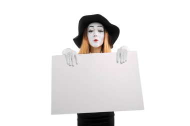 MIME aktris ile boş tahta